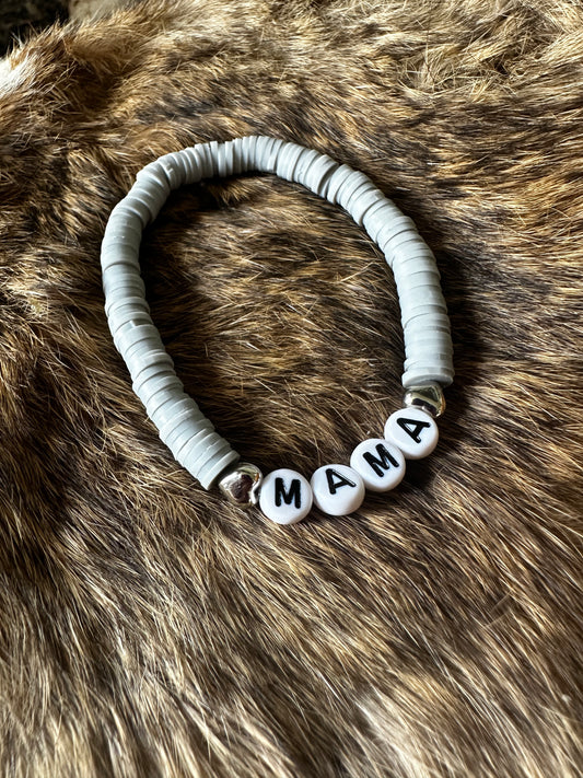 Mama  { grey with silver hearts }